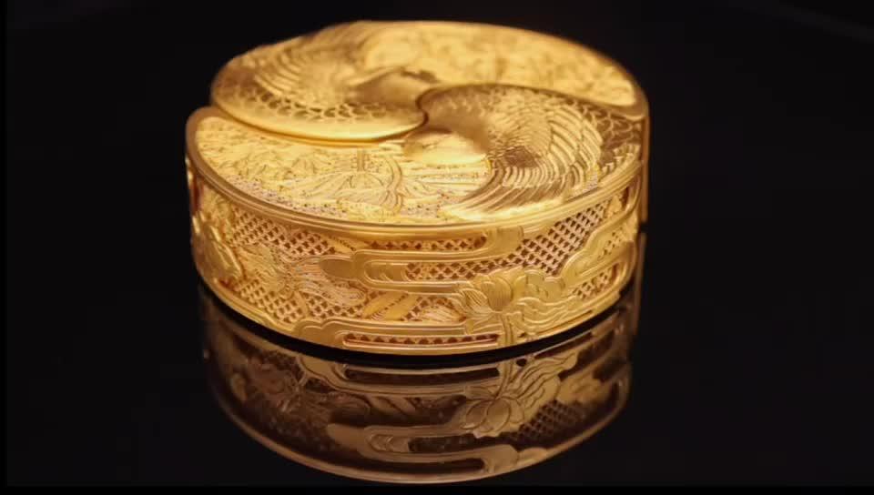 老凤祥鸳鸯璧盒古法宫廷花丝工艺国风打造和和美美意笃情深附视频